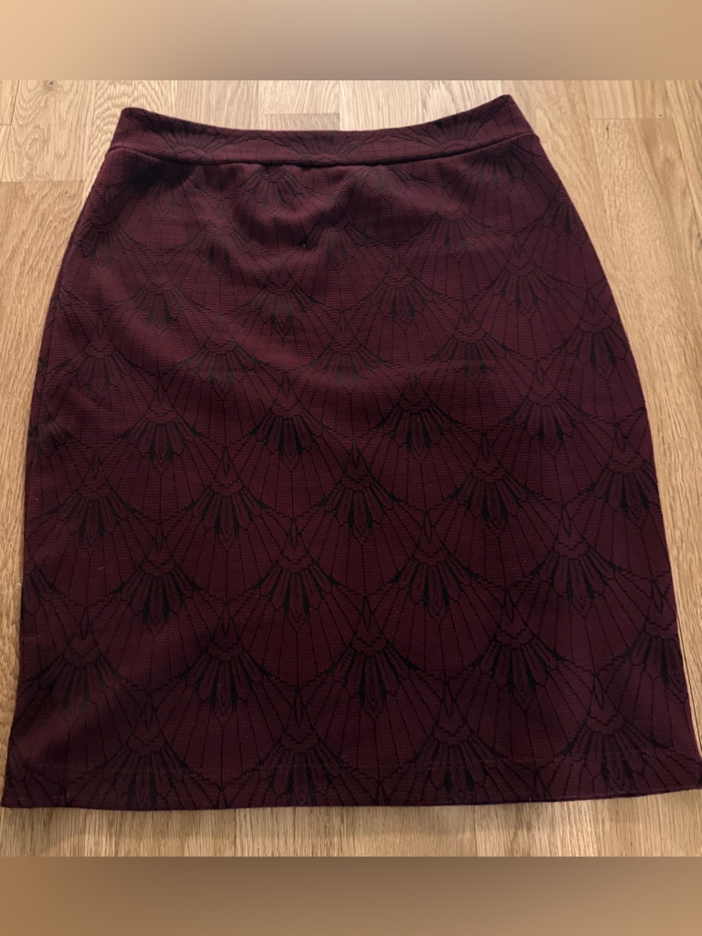 Renee C. Burgundy Knit Pencil Skirt